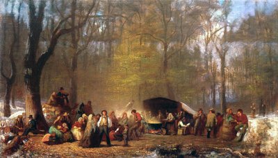 Sugaring Off at the Camp by Eastman Johnson